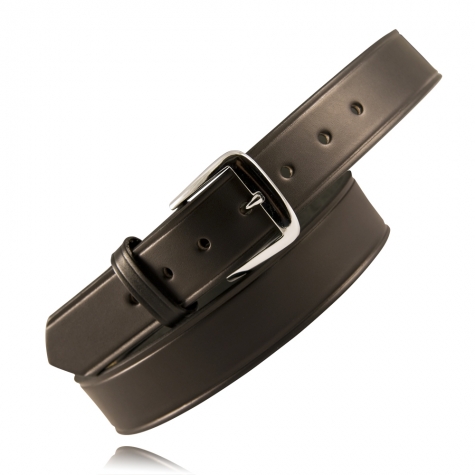 Boston Leather Belt w/Silver Buckle