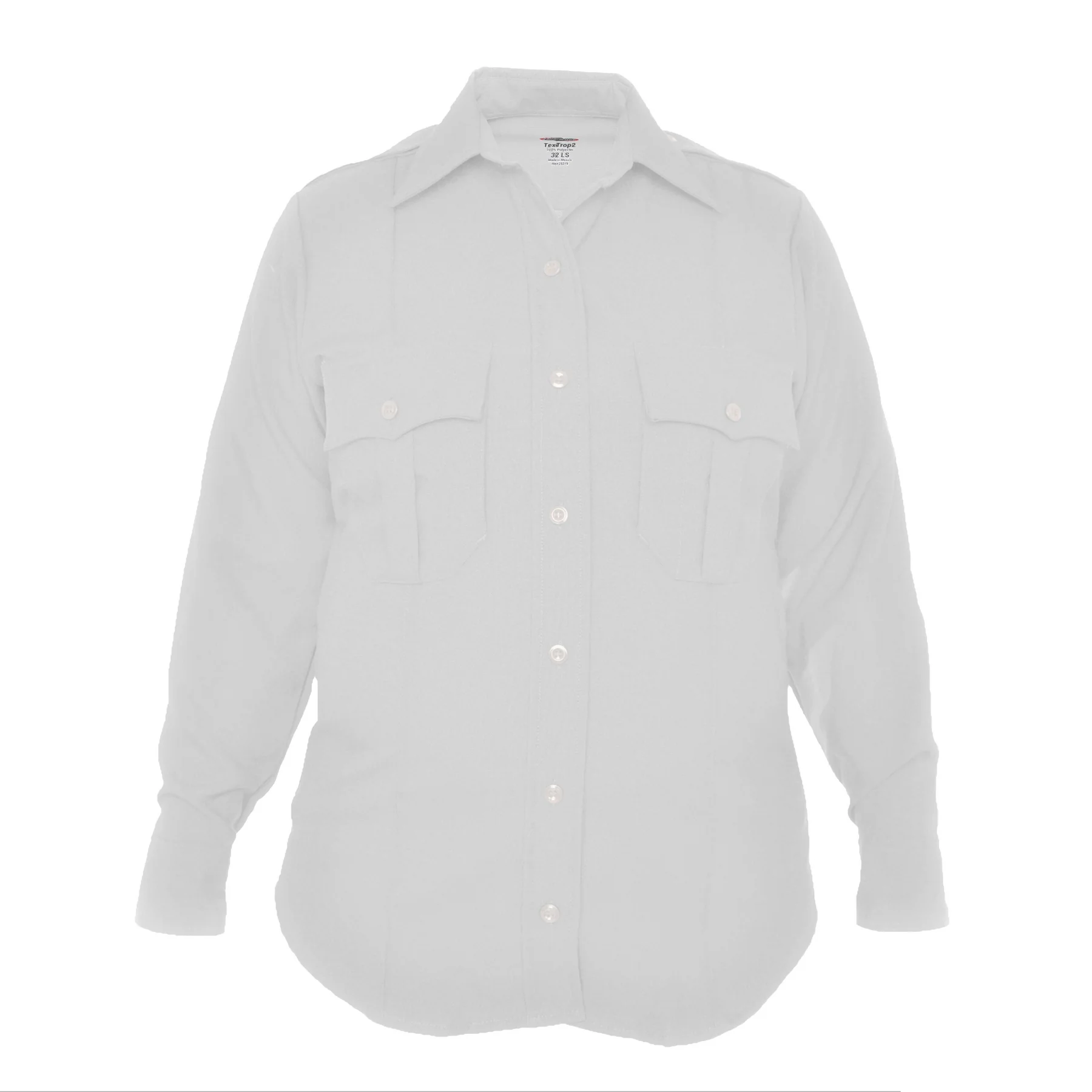 Ladies White Long Sleeve Sentry Plus Shirt with Zipper