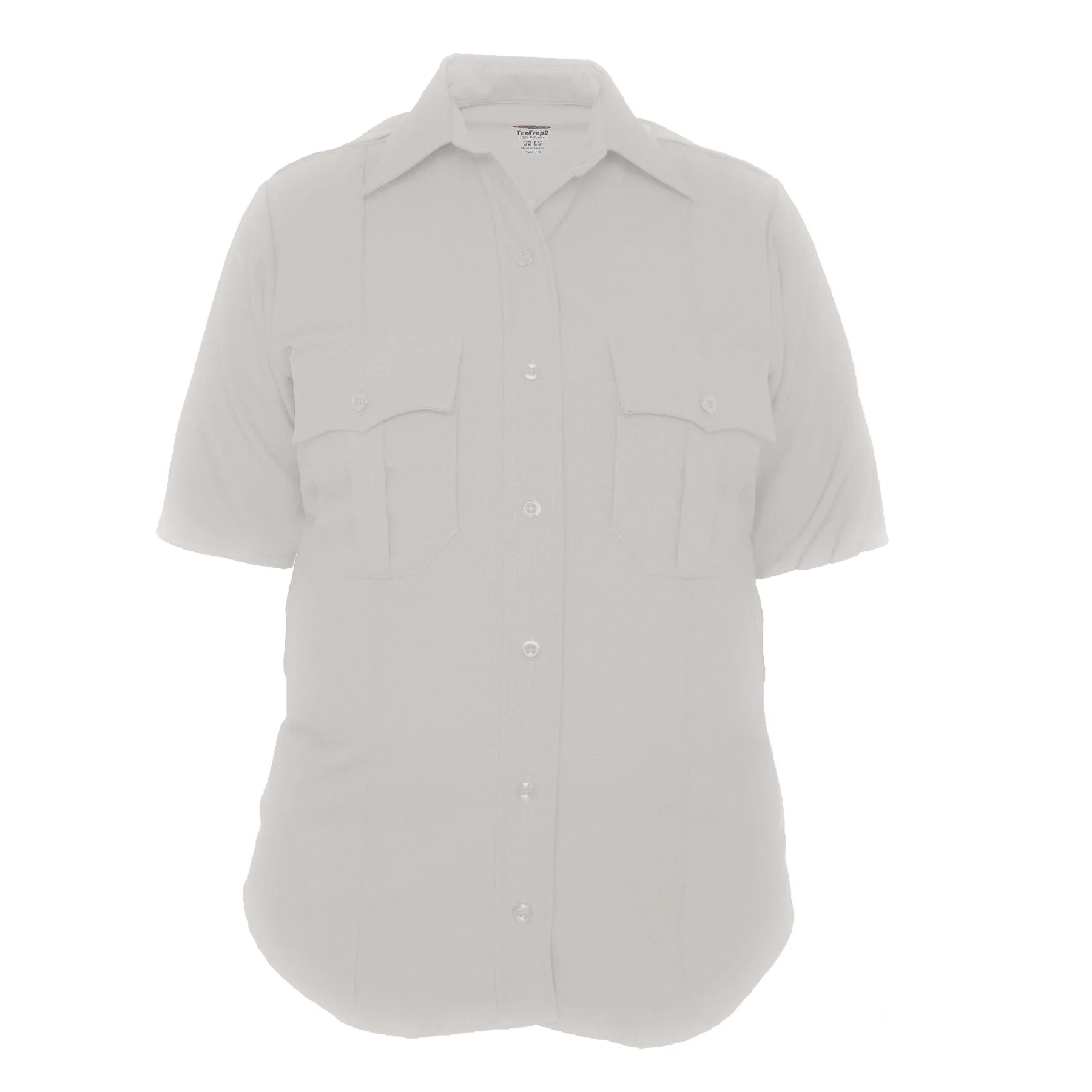 Ladies White Short Sleeve Sentry Plus Shirt With Zipper