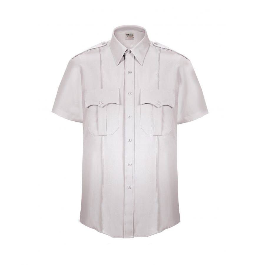 Men's White Sentry Plus Short Sleeve Shirt With Zipper