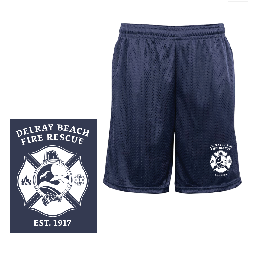 Mesh Shorts with Pockets, Navy