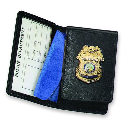 Strong Leather Flip Out Badge Wallet