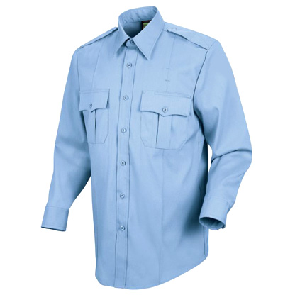 Women's Uniform Shirt, L/S Poly/Cotton, Light Blue