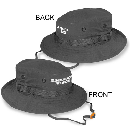 Propper Boonie Hat, Black--GENERAL PERSONNEL ONLY (white embr.)