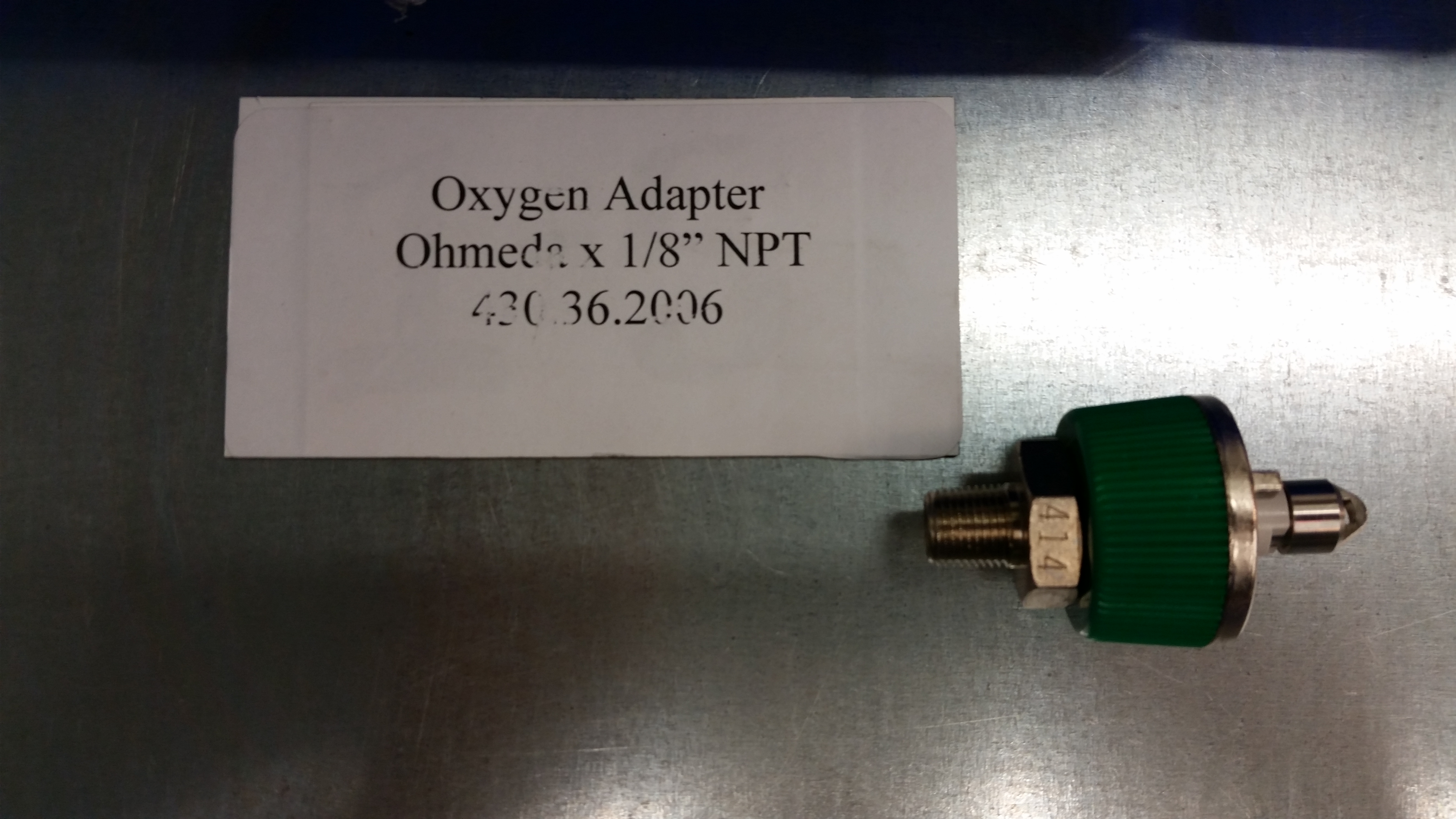 430.36.2006 Oxygen Adapter 1/8\" NPT