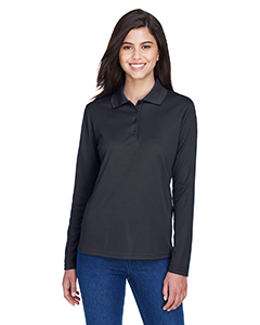 FF/DE Ladies' Long-Sleeve Polo, Charcoal