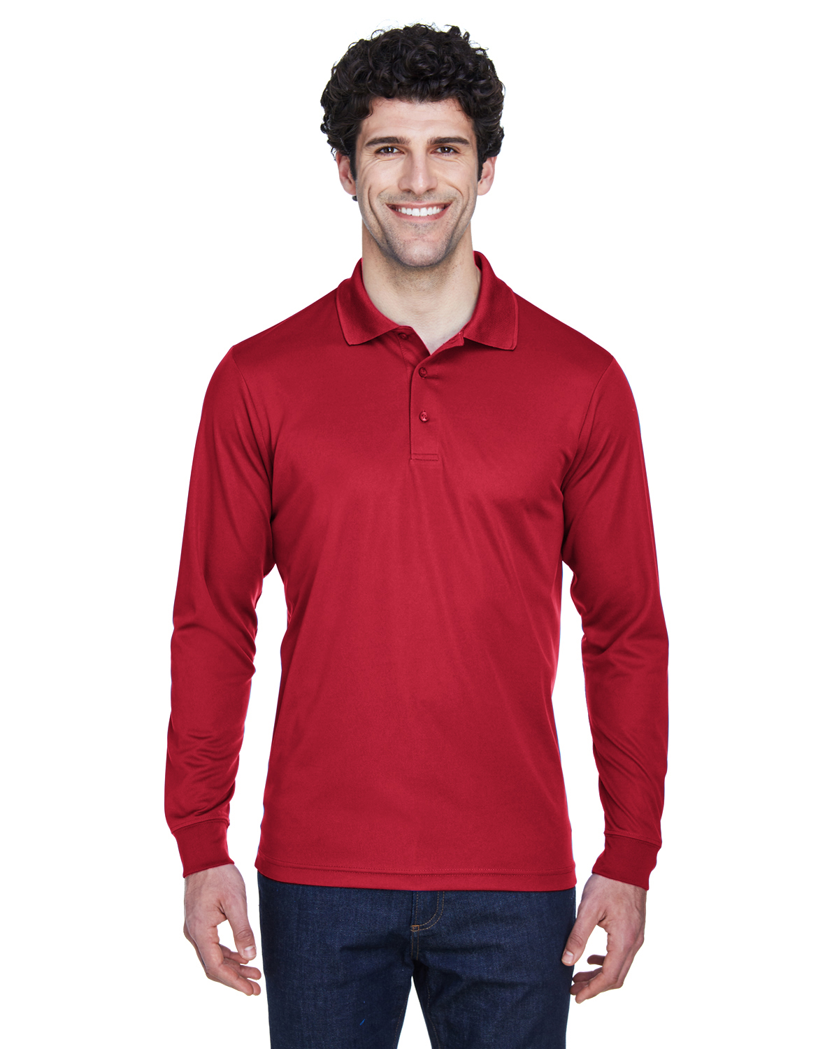 LT Men\'s Long-Sleeve Polo, Red