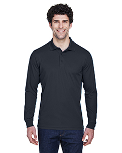 FF/DE Men\'s Long-Sleeve Polo, Charcoal