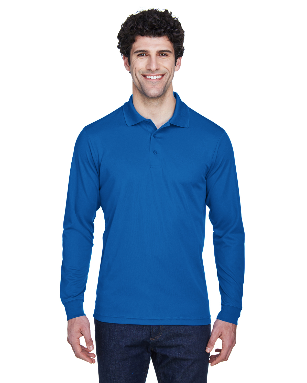 CAPT Men\'s Long-Sleeve Polo, Cobalt