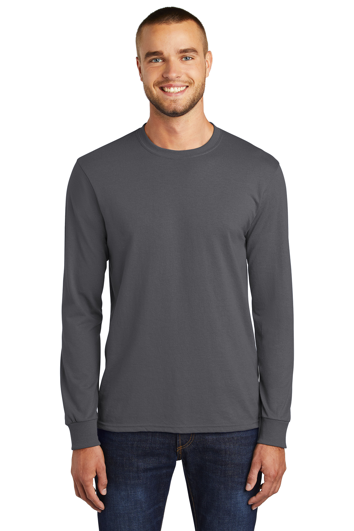 FF/DE Men's Long Sleeve Tee, Charcoal