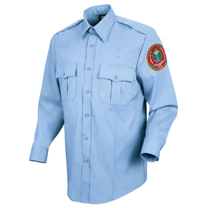 Firefighters Men\'s LS Cotton Blend Shirt & Zipper (Blue)