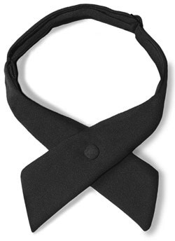 Polyester Women's Crossover Tie with Covered Snap (Black)