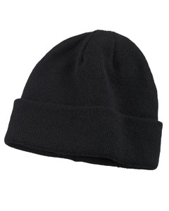 Knit beanie cap, Black
