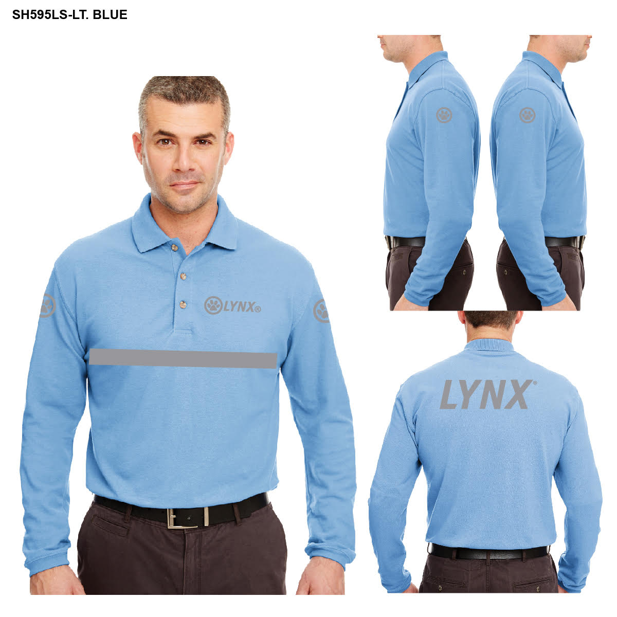 Driver Long Sleeve Polo Unisex, Lt. Blue