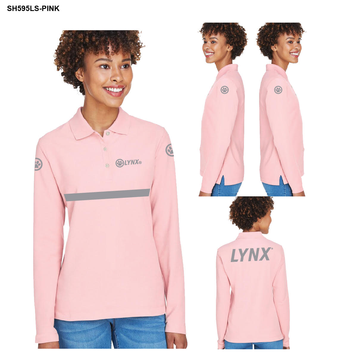 Driver Long Sleeve Polo Unisex, Pink