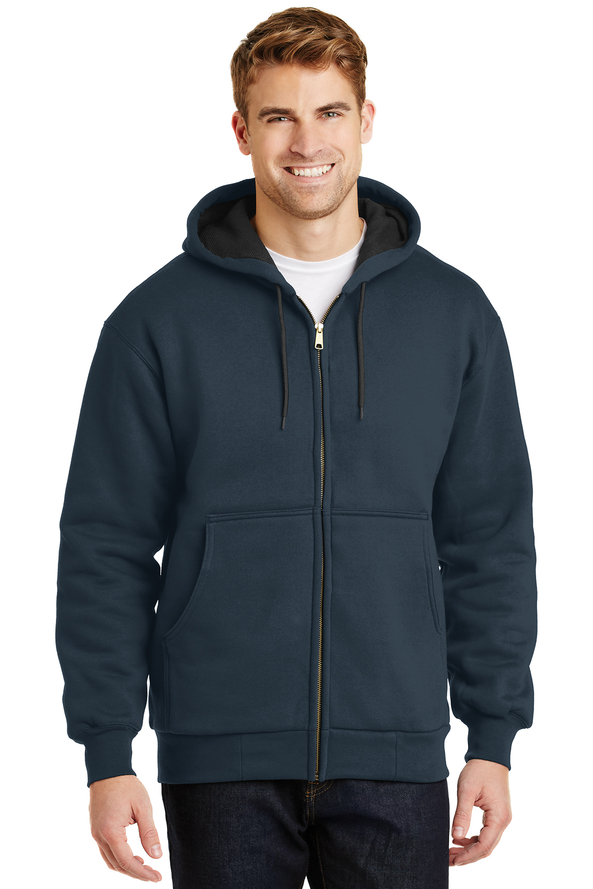 CornerStone Full-Zip Hooded Sweatshirt with Thermal Lining