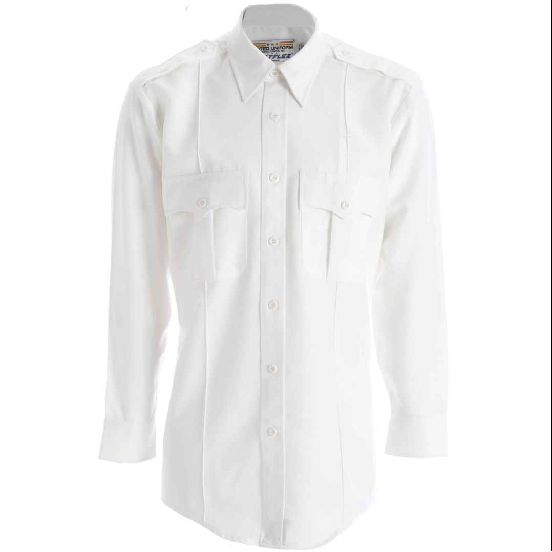 United Uniform Polyflex L/S Shirt - White