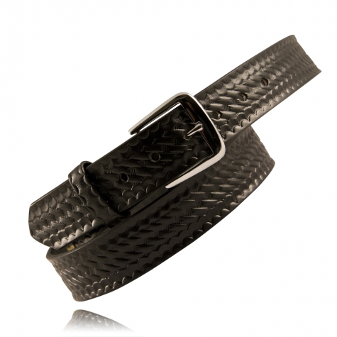 Belt, 1.5\" Basketweave Leather