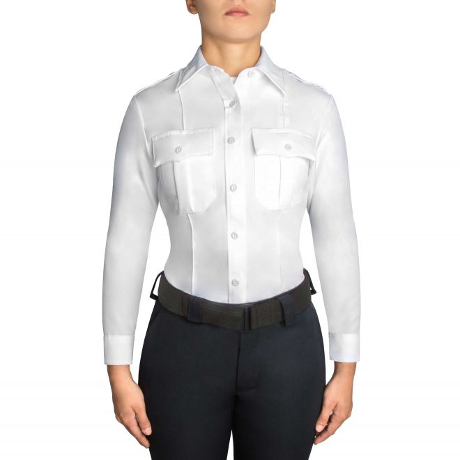 Ladies' Long Sleeve Dress Shirt, White