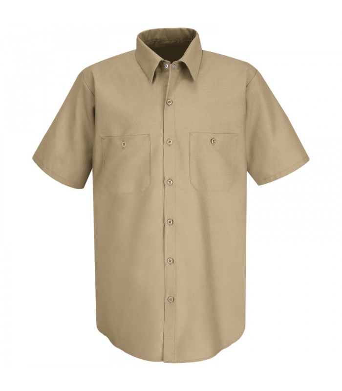 SP24K S/S shirt Men's Work, 65 poly/ 35 cotton (Khaki Only), Pinellas ...