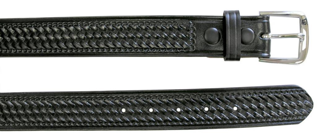 Belt, 1.5\" Basketweave Leather