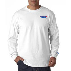 100% Cotton Long Sleeve Tee, WHITE