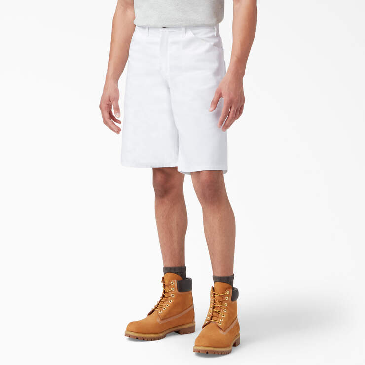 Dickies Relaxed Fit Carpenter Painter Shorts - White