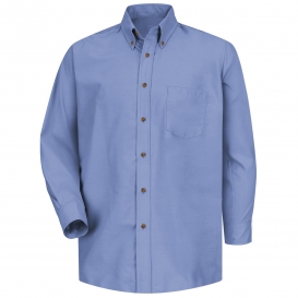 Red Kap Men's Poplin L/S Dress Shirt - Light Blue